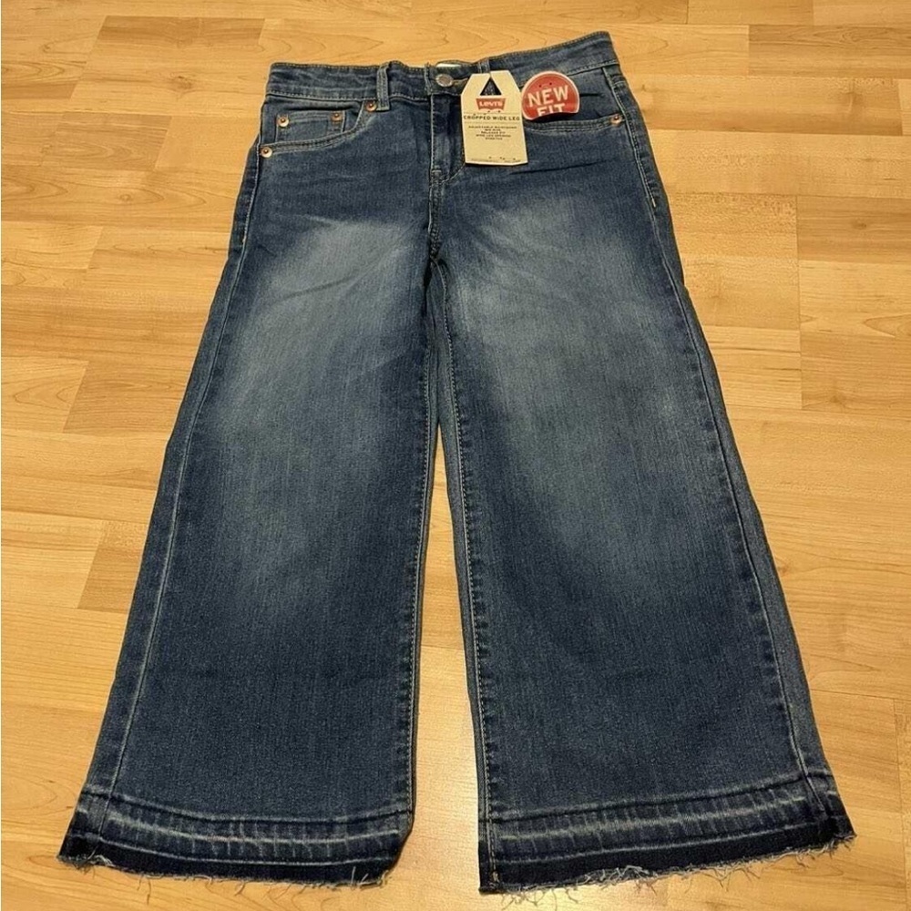 New Levi’s Girls Cropped Wide Leg Jeans Size 7 - Picture 3 of 8